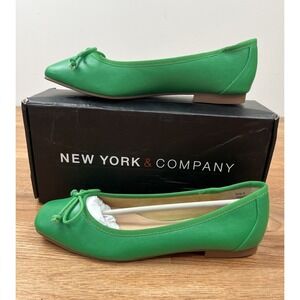 NY&C New York and Company Paulina Ballet Flats, Kelly Green Women's Size 9 NEW